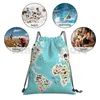 Рюкзак с мультяшными животными для детей и детей с животными со всех концов островов белого континента на синем цвете
