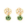 Stud Oorbellen ER-00085 Oostenrijkse kristallen accessoires voor vrouwen Vergulde Koreaanse Rose Flower Drop Groothandel Huwelijkscadeau