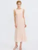 Clssy Short Pink Chiffon Mother of the Bride Dresses With Beaded Sash A-Line Godmother Dresses With Wrap Formal Party Gown Above Ankle Length Women Dresses