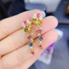 Kolczyki Dangle Kjjeaxcmy Fine Jewelry 925 Sterling Silver Natural Tourmaline Girl Earring Eardrop Wsparcie Test chiński styl