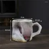 Canecas Estilo Japonês Forma Irregular Caneca Elegante Café Grosso Leite Chá Xícara Chinês Qualidade Cerâmica Artesanato