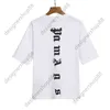 Top Quality Tik Tok influencer same brand pure cotton Vertical Letter Foam Print T-shirt Bat Sleeve Drop Shoulder Short Sleeve Mens and Womens Loose Fit