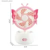 Electric Fans Portable Mini Fan USB Laddning Handhållen Electric Quiet Pocket Cooling Handheld Office Outdoor Travely240320