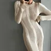 Beach Dress And Tunics Bikini Cover Women Summer 2024 Super Desire Sexy Solid Color Micro Flared Long Sleeve Woolen For