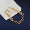 Bracelets de cristal elegantes femininas de luxo designer de marca de luxo Bracelet Bracelet Gold Bated Flower Flower Link Chain Bracelet Jewelry Classic Moda