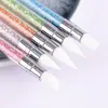 Nail Art Silicone Brush 1Pcs Carving Painting Pencil UV Gel DIY Polish Dual-head Mirror Powder Sculpture Manicure Tool