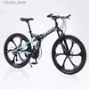 Bikes Ride-Ons Road Bikes Racing Bicyc Foldab Bicyc Mountain Bike 26/24 Inch Steel 21-speed foldab Bicycs Dual Disc Brakes L240319