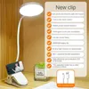 Bordslampor 1/2sts flexibel fällbar LED-skrivbordslampa USB Plug Bedroom Night Lights Dimning Work Study Reading Clip-on For Eyes