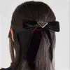 2024 Fashion Bow Hair Clip de créateur de femmes pour femmes Clip à cheveux en velours mignon, doux, luxe, Clip Clip Clip