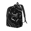 Mochila Marble Art Preto Masculino Escola Estudante Feminino Grande Capacidade Laptop