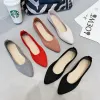 Stövlar EUR3543 Big Size Women's Flats 2022 New Pointed Toes Flat Bottom Sticked Casual Shoes For Wonen Spring Summer Fall Shoe A076