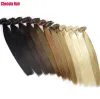 Extensions Chocola Tête Complète 16 "28" Cheveux Brésiliens Fabriqués À La Machine Remy Cheveux 10pcs Ensemble 200g Clip Dans Les Extensions De Cheveux Humains Naturel Droit