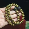Strand Green Sandalwood Abacus Beads Handsträng med snidade Buddha -män och kvinnor armband älskare smycken hantverk