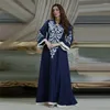 Vêtements ethniques 2024 Ramadan Eid Brodé Femmes Musulmanes Abayas Islamique Jalabiya Mubarak Kaftan Marocain Maxi Robe Robe Dubaï Turquie Abaya