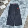 Jeans maschile jnco y2k streetwear hip hop boxe guanti stampa grafica pantaloni neri segnalini donne donne harajuku pantalone largo gotico Winter01 788