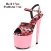 Dress Shoes 2022 Leopard Women Pole Dance Sandals Stripper Sexy Combat Fetish High Heels Summer Platform Party Club 20 CM H240321