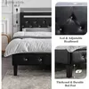 Other Bedding Supplies Bed frame with adjustable decorative top panel over 60000 colors application controlled LED lights frameless spring required black Y240320