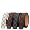 New Smooth Buckle Waistband Letter H Youth Plaid Trouser Belt Mens Korean Fashion Casual Versatile