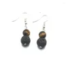 Boucles d'oreilles pendantes 8MM, perles sept Chakras 10mm, perle de lave noire, diffuseur d'huile essentielle, bijoux à faire soi-même