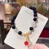 Strand estilo chinês dragão do zodíaco pulseira para mulheres homens ano sorte frisado pulseiras elásticas amizade amuleto presente