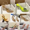 Aquazzura Shoes Tequila Sandals Sparkling Party Crysta Buckle Clear PVCドレスシューズ女性ヒールレディウェディングセクシーなストラップレザーソールSazmvz＃