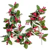 Dekorativa blommor 180 cm El Mall Scene Decoration Christmas Hanging Artificial Plants Golden Fruit and Gold Leaf DIY Party Favors