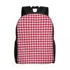 Sac à dos rouge Plaid Style à carreaux ordinateur portable femmes hommes sac à livres de base pour les sacs d'étudiants d'école