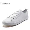 Skor Comemore Soft Leather Shoe Ladies Lace Up White Black Flats 2023 Men Sneakers Moccassin Spring Autumn Women Oxford Flat Shoes 40
