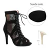 Dress Shoes Girls Latin Dance Modern Womens Salsa High Top Sandals Hall Fashion Sexy Heel Suede Boots19A4 H240321