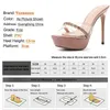 Dress Shoes Summer Slippers Transparent Chain Platform Slides One Word Thin Heel Women Shoe Sweet Korean Style Wedding High Heels Sandals H240325