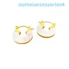 Créateur de bijoux de marque de luxe Western Empress Dowagerearring Xis Même style de boucles d'oreilles incrustées de coquillages pour femmes Cuivre Jaune Plaqué Or véritable 18 carats