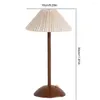 Table Lamps Cordless Lamp Wood Base Bedside Fabric Shade Dimmable Touch Rechargeable For Living Room Dorm Home Office