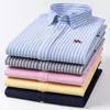 En camisa, camisas de manga larga de gran tamaño 6xl para hombres, tops Oxford 100% de algodón, camisa lisa formal ajustada, ropa de oficina de moda 240312