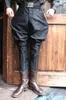 Calças masculinas retro sarja algodão militar vento pequeno saco calças cavaleiro casual all-match homens e mulheres a mesma tendência de moda 9 pontos