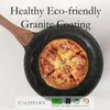 Poêles Poêle à frire Set Poêle antiadhésive Oeuf Omelette Granit Revêtement Batterie de cuisine Compatible avec toutes les cuisinières