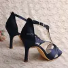 Sandaler Wedopus High Heel Ladies Shoes Tstrap Open Toe Ankel Sandaler Navy