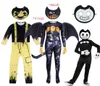 Crianças trajes de halloween anime bendy as máquinas de tinta cosplay meninos meninas bodysuitwing dos desenhos animados disfraces carnaval festa roupas g09337313