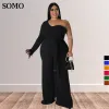 bodems somo plus size dames kleding street jumpsuits sexy off schouder een mouw dames romper dweilende broek groothandel dropshipping