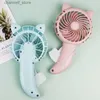 Electric Fans 3-color portable handheld fan handheld pressure fan mini portable fan no battery home cute fan cooling cartoon handheld fanY240320