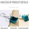 Keychains Creative Alloy Bulldozer Keychain Stereo Excavator Tools Car Key Metal Ring Pendant Accessories Men Mini Simulation Machine