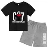 Kleidungssets T-Shirt Kindergeburtstagsgeschenk 3-13YCR7 Fußball Junge/Mädchen Baby Kurzarm Top Shorts 2P Lässiges Sonnenschein-Sportset