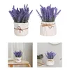 Dekorative Blumen Lavendel Topfpflanze Keramik Künstliche Heimdekoration Handgefertigtes Vasenset Blumentopf für Bar El Schminktisch Küche