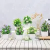 زهور الزهور بونساي وعاء النباتات مزيفة مصطنعة صغيرة محاكاة طاولة المكاتب