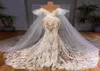 2021 Plus Size arabo Aso Ebi lussuosi abiti da sposa a sirena in pizzo collo trasparente vedere attraverso abiti da sposa vintage ZJ7873196899