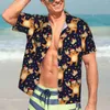 Mäns casual skjortor tiger jul strand skjorta tecknad stjärnor tryck hawaiian manliga coola blusar kortärmade harajuku mönster kläder