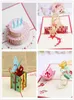 4Styles Packed Birthday Party Suppliesバースデーギフトグリーティングカードキッズパーティーの恩恵3Dバースデーポップアップカードグリーティングcard2003926