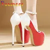 Chaussures de robe européenne et américaine nouvelle mode t-plateforme talons hauts couleur correspondant femmes unique 16cm sexy poisson bouche stiletto pompes h240321