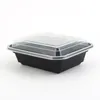 American Square Lunch Box Disponibla förpackningsbox dessert takeout box frukt räddning mat plastförpackningslåda 12oz