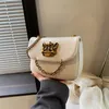Factory wholesale ladies shoulder bag 4 colors cool personality gold buckle handbag flip solid color leather back this year popular women chain bag 5515#