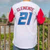 Baseball-Trikots Herren Puerto Rico 21 Roberto Clemente World Game Classic Sport-Trikots